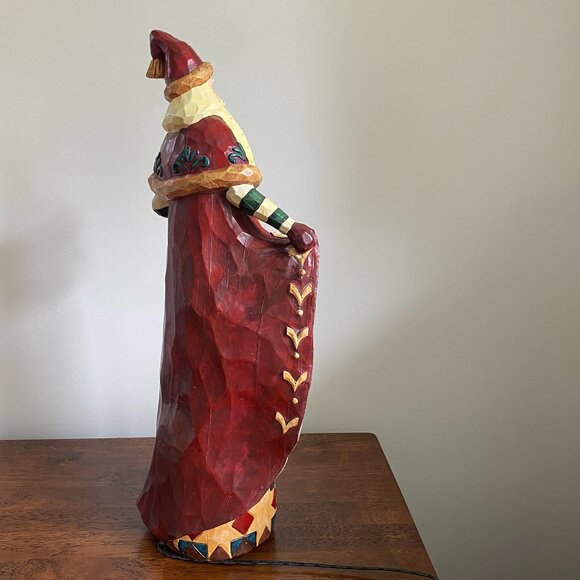 One Of A Kind Hand Crafted Lighted Folklore 20" Santa - Picture 7 of 14